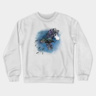 Rainbow Crow Heroic Watercolor Crewneck Sweatshirt